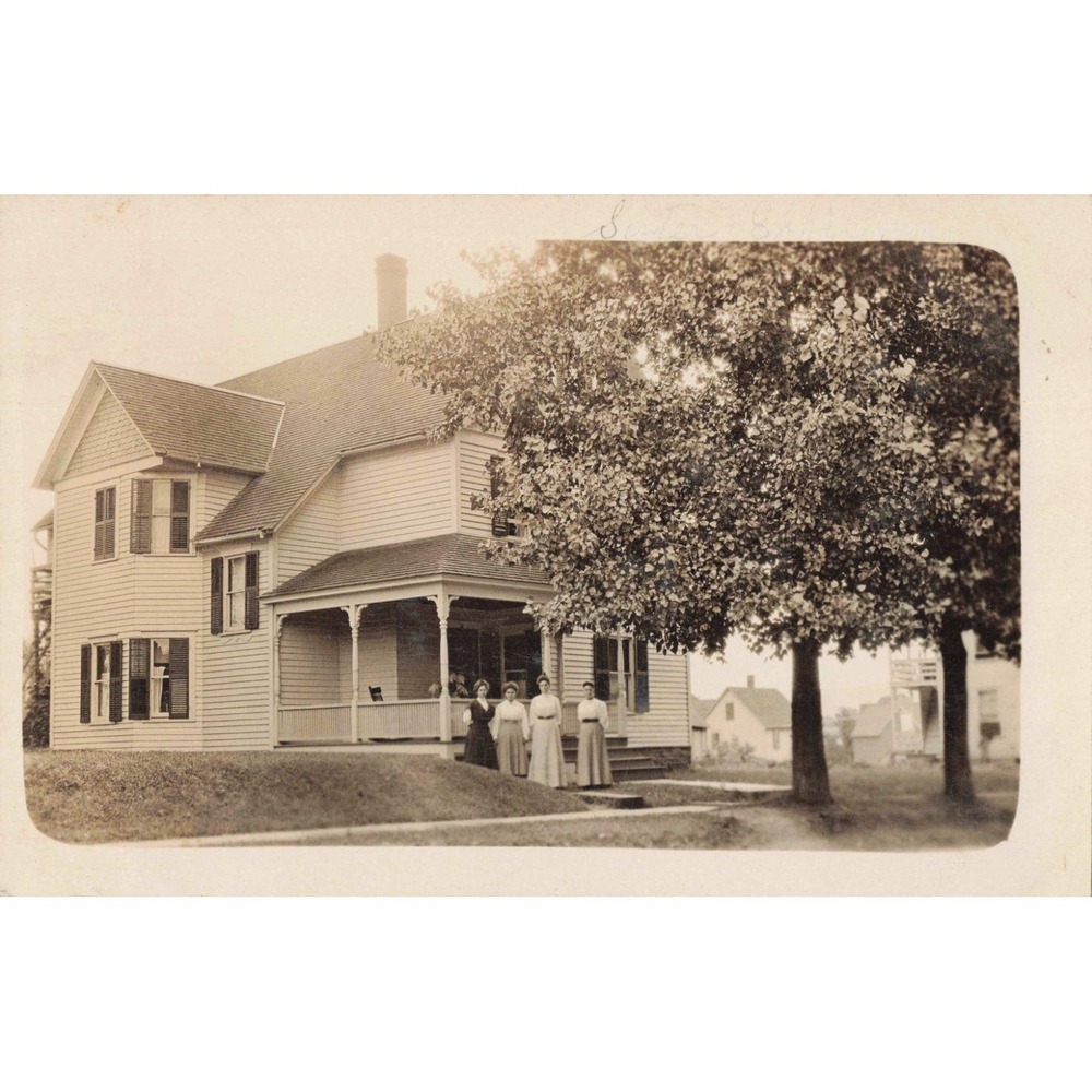 RPPC Victorian House Four Women Real Photo Postcard CYKO c1910 Antique - Picture 1 of 2